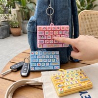 Mini porte-clés anti-stress sensoriel en silicone ABS, 26 touches rectangulaires, motif dessin animé, cadeau de Noël, promotion rentrée scolaire