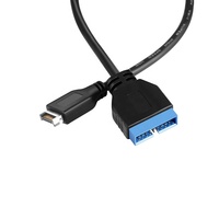 Venta de Fábrica: Cable Adaptador de Extensión USB3.1 Tipo-E Macho a USB3.0 IDC de 20 Pines Macho para Placa Base de Computadora, 30cm