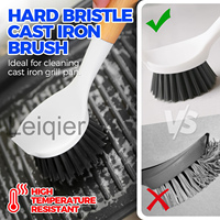 Brosse à vaisselle avec logo personnalisé, poils résistants, manche en bambou, brosse à récurer pour la cuisine, pour éliminer les taches d'huile, nettoyer les casseroles, laver la vaisselle