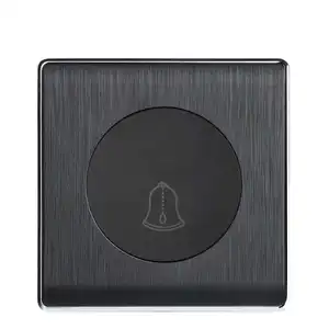 Wholesale Black Circular Reset Light Switch Wall Socket Electrical Socket Wall Plug With USB, 16A 220V Outlet