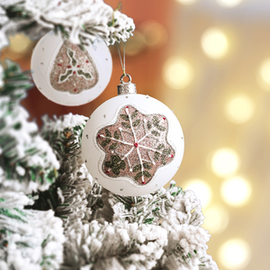 Adornos Navideños Pintados a Mano, Hombre de Jengibre, Copo de Nieve, Bolas de Navidad de Plástico a Todo Color para Decoración del Árbol - Product Image 5