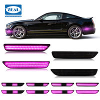 Lampu Sein Samping LED Sequential Flowing Auto untuk Ford Mustang 2010 2014 Lensa Asap Ungu Pink Lampu AR3Z 15A201 2 Pcs