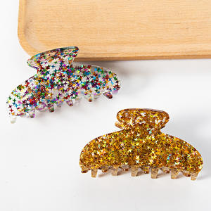 Vente flash - Accessoires pour cheveux mignons et colorés - Pinces à cheveux en acrylique avec diamants, étoiles et lunes - Pinces à cheveux luxueuses et brillantes - Product Image 4