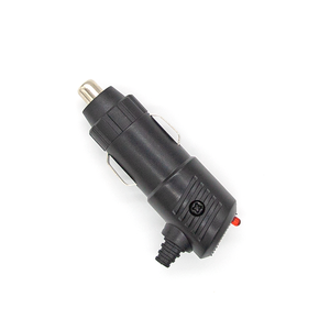 Encendedor de cigarrillos negro de 12/24V para coche, enchufe macho, adaptador de corriente auxiliar para vehículo, enchufe ABS, conector de CC con luz Led roja - Product Image 4