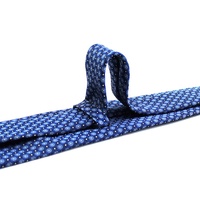 Chine vente en gros 100% soie Jacquard tissé bleu blanc géométrique personnalisé cravate nouvelle mode hommes cravate Corbatas Para Hombres Elegantes