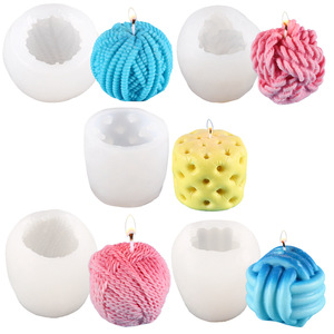 Moule en silicone 3D pour tricotage de <span class=keywords><strong>laine</strong></span>, pour boule de fil à tricoter, gants et chapeaux, fondant, gâteau, chocolat, plâtre, fabrication de bougies parfumées - Product Image 2