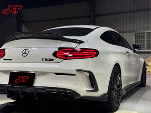 Diffuseur arrière en fibre de carbone de haute qualité de style W205 coupé FD pour Mercedes Benz 15-21 <span class=keywords><strong>C63</strong></span> lèvre de pare-chocs arrière - Product Image 6