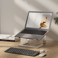 Dudukan Laptop ergonomis, dudukan komputer meja Lap Aluminium Aloi tinggi dapat dilepas dengan permukaan berventilasi
