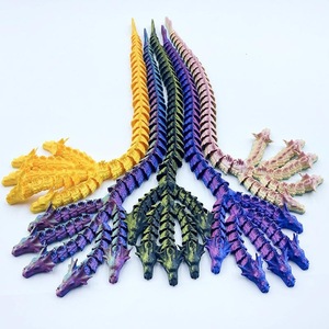 Fournisseurs en gros de figurines tendance imprimées en 3D en plastique, thème films et séries TV, serpent à cinq têtes et dragon chinois à articulations mobiles, échelle 1/12 - Product Image 1