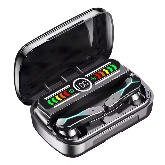 M12 TWS Audiophile Wireless Earbuds Open-Ear Design with LED Battery Noise Cancelling & Waterproof Features for Gaming