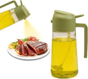 Bouteille pulvérisatrice d'huile en verre réutilisable intégrée 470 ml/16 oz pour la cuisine domestique, distributeur d'huile et de vinaigre pour friteuse à air - Product Image 3