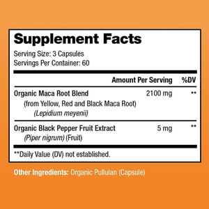 Suplementos Herbais OEM Maca Preto, Vermelho e Amarelo 2100mg Raiz de Maca Aumenta a Vitalidade e a Função Reprodutiva Força Extra 180 Cápsulas - Product Image 5