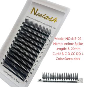 Neelash Nuevas Extensiones de Pestañas Preformadas Estilo Anime Tokyo Fairy Spike, con Mayor Forma, Color Oscuro y Raíz Más Gruesa, 8MM 20MM, Comic Spire - Product Image 5