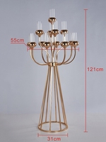 Vente flash : Chandelier en métal doré à 13 bras de 120 cm pour la décoration de table de mariage