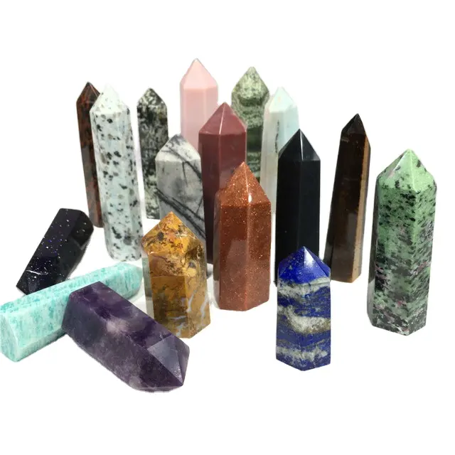 Torre de quartzo natural, cristais chakra pedras de cura varinha de cristal cura pedra de donghai