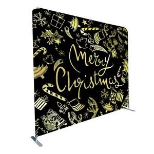 Customized Printing Exhibition Portable Aluminum Alloy Frame Tension Fabric Display Wedding Backdrop Stand