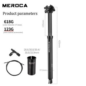 Tubo de Asiento MEROCA de 27.2, 30.9 y 31.6 mm para Bicicletas de Montaña, Cableado Interno, Ajustable, Control Hidráulico con Cable - Product Image 5