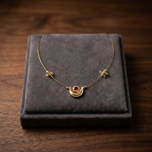 Luxury Gold Crescent Moon Pendant <b>Necklace</b> for Women Minimalist Fashion Jewelry Gold Finish Daily Wear Elegant <b>Necklace</b> Set - Product Image 3