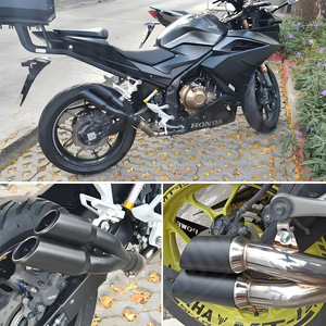 Nuevo Tubo de Escape Doble Negro/Plateado para Motocicleta Modificada CBR300 Ninja 250 Horizon R3 Huanglong <span class=keywords><strong>300</strong></span> con Doble Salida - Product Image 2