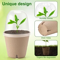 Lot de 35 pots de fleurs de bureau écologiques en fibres végétales avec trous respirants, conception intelligente à plusieurs fentes pour une plantation intérieure saine