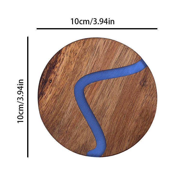 Resin coaster round blue