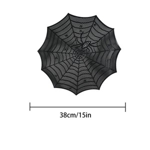 Halloween <b>Spider</b> Web Placemat Round Hollow Out Heat Insulation Mat For Party Table Decorations - Product Image 5