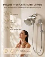 Filtre de douche pour salle de bain d'hôtel avec douchette et pommeau de douche effet pluie, finition chromée