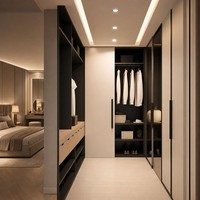 Système d'armoires et de placards pour chambre à coucher, meuble de chambre moderne, armoire en bois, dressing sur mesure L
