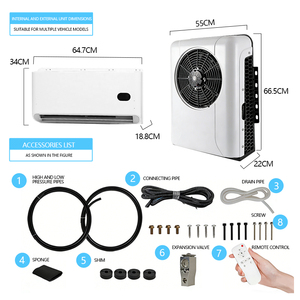 Accessoires pour semi-remorques : Climatiseur de stationnement 12V/24V pour camion, unité de climatisation automobile - Product Image 6