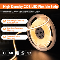 Lampu Strip LED COB Ultra Terang Tanpa Titik 528LED/m 3000K/4000K/6500K DC24V untuk Dekorasi Hotel yang Dapat Disesuaikan