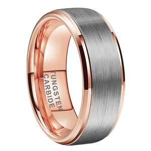 Anello in Tungsteno Bicolore Oro Rosa 8mm di Coolstyle Jewelry, Vendita all'Ingrosso, per Uomo e Donna, Dropshipping, Fede Nuziale alla Moda - Product Image 1