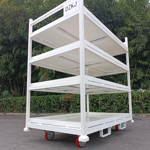 Carter OEM có thể tháo rời Stackable kim loại thép hộp Pallet bánh xe 600*400*400 mét hậu cần lưu trữ container hàng hóa thiết bị lưu trữ - Product Image 4