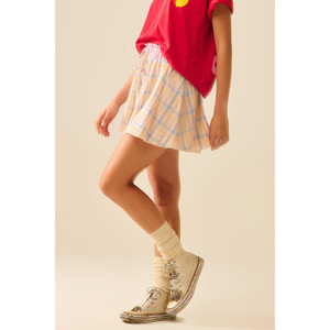 Pantaloncini fluidi a quadri con coulisse in vita multicolore - Product Image 3