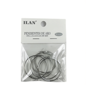 Orecchini a Cerchio Ilan 35mm Placcati Argento, Gioielli alla Moda - Product Image 1