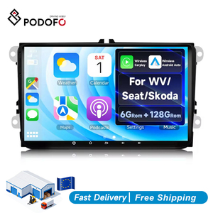 Podofo 6+128G 9" Autoradio Android avec Carplay sans fil, Android Auto, GPS, WIFI pour Volkswagen/VW/Skoda/Seat, vente en gros - Product Image 1