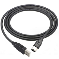 Câble adaptateur convertisseur Firewire IEEE 1394 6 broches mâle vers USB 2.0 a mâle 1,8m/3m/5m