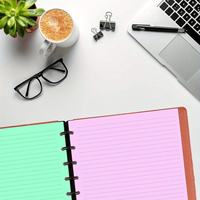Cuaderno de Espiral con Tapa de PVC, Hojas A4 Rayadas, para Notas y Recambios de Planificador