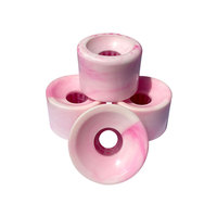 Roues de longboard 70 mm à prix réduit, rebond 85 %, noyau PU PC 78A, surface lisse, double rocker, noyau offset, couleurs assorties, pour cruiser et descente