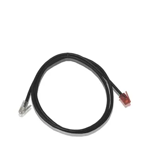 24AWG RJ11 6P-4C سلك تصحيح الهاتف 6P4C كابل وحدات مستقيم متعدد النواة مع رأس كريستال باب خارجي داخلي