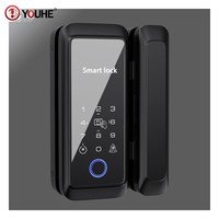Cerradura de Puerta de Vidrio con Huella Dactilar, Contraseña y Tarjeta para Oficina