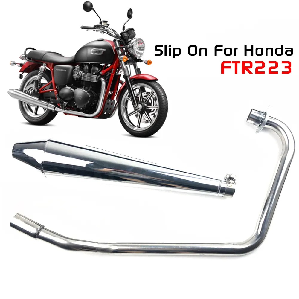 motorcycle exhaust muffler for Honda FTR223 modified back pressure silent stainless steel front and rear exhaust pipes