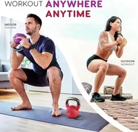 Kettlebell en néoprène durable et compact avec logo personnalisé, noyau en fonte, pour la maison, écologique, design coloré et doux au toucher