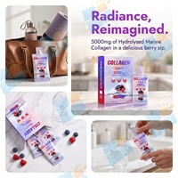 Sachets de collagène liquide aux baies mélangées, 14 bâtonnets, formule aux peptides de collagène marin pour une nutrition beauté quotidienne, fournisseur personnalisé