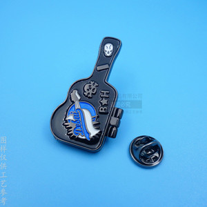 Broche de Aleación de Zinc con Forma de Guitarra Trace U, Diseño de Pastilla Colorida, Cierre Magnético Abatible, Regalo Personalizable Unisex - Product Image 2