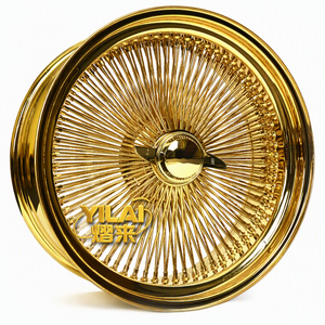 ล้อแม็กซ์เหล็ก All Gold ขนาด 24/26 นิ้ว 150/204 ซี่ลวด 4/5/6 รูยึด แบบ Staggered Reverse Deep Dish Straight Lace Knock off - Product Image 1