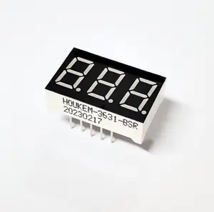 Houkem led 0.36 inch yellow three / 3 digit 7 segment display for digital indicators