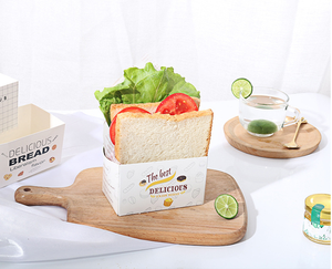 Boîte d'Emballage Carrée pour Sandwich, de Qualité Alimentaire et Écologique, Personnalisable avec Logo - Product Image 3