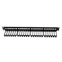Panneau de brassage mural vierge 19 pouces 24 ports RJ45 UTP Cat5e Cat6 Cat6A pour gestion de câbles réseau, 1U, avec connecteurs Keystone modulaires