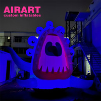 Monstre gonflable lumineux de dessin animé pour Halloween, décoration de bâtiment, monstre gonflable