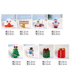 Decoración Navideña en Miniatura, Juego de Figuras de Resina de Santa Claus, Muñeco de Nieve, Casa y Árbol, Adorno para Interiores - Product Image 4